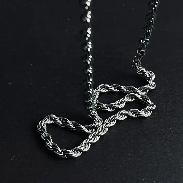 5mm Silver Rope Neck Chain For Men