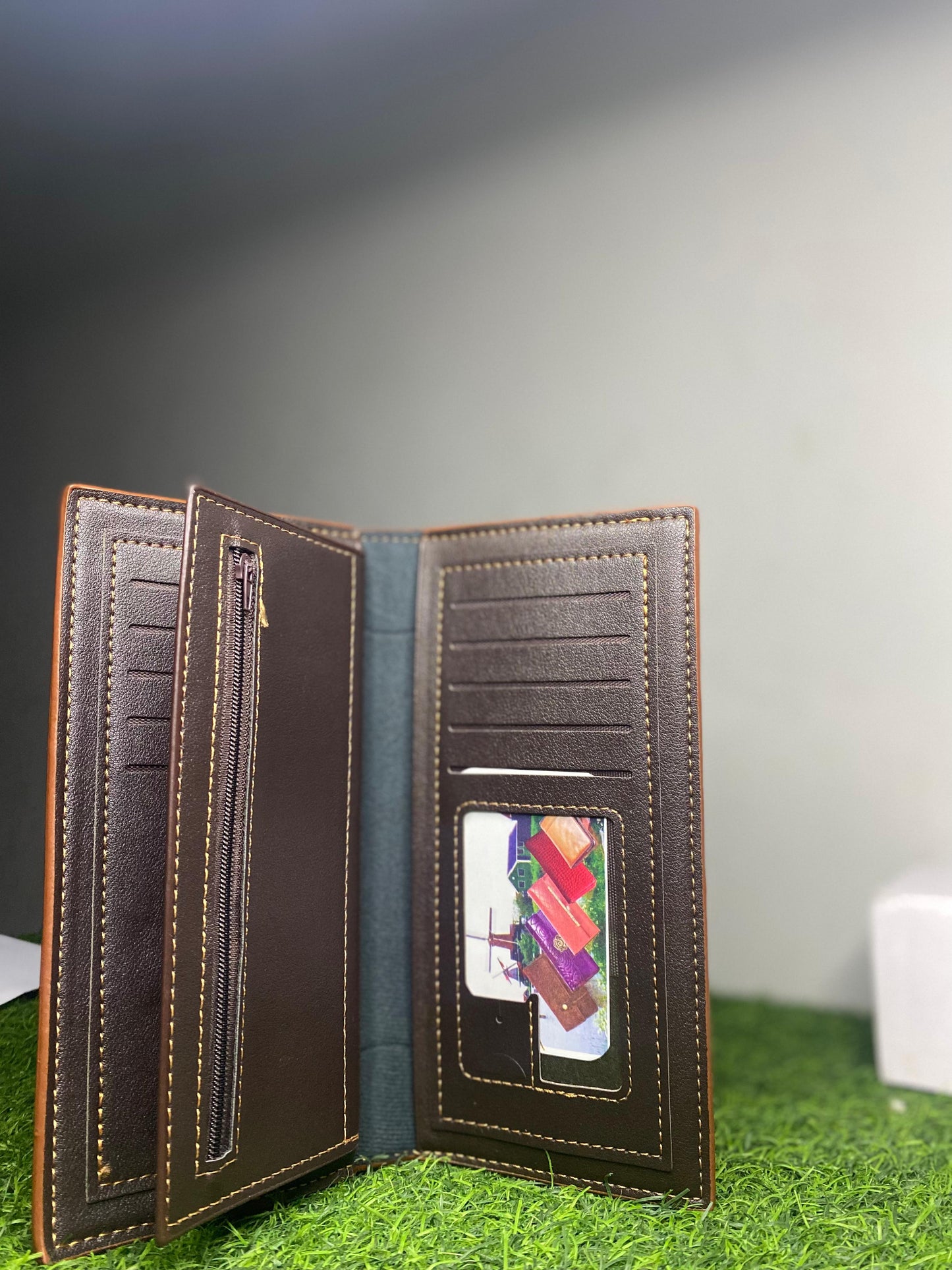 Men's Long Leather Wallet-Embossed Pattern | Classic Bifold/Trifold(Premium Edition)