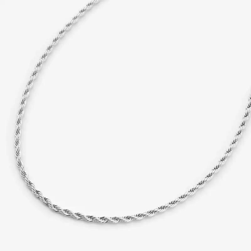 2mm Silver Rope Neck Chain For Men