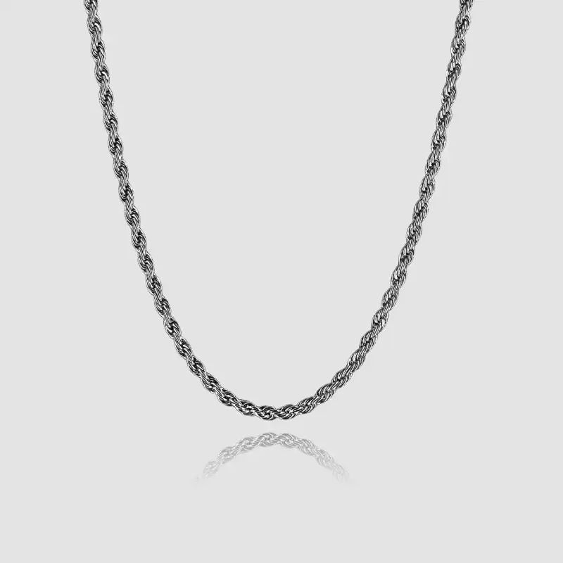 5mm Silver Rope Neck Chain For Men