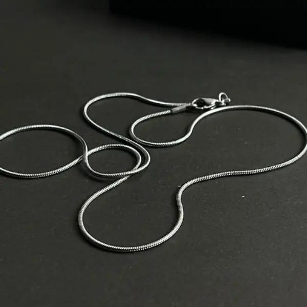1mm Sleek Silver Round Snake Chain