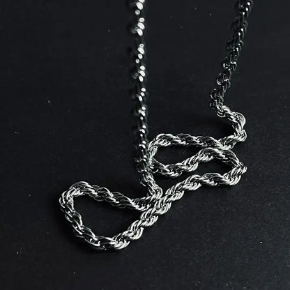 5mm Silver Rope Neck Chain For Men