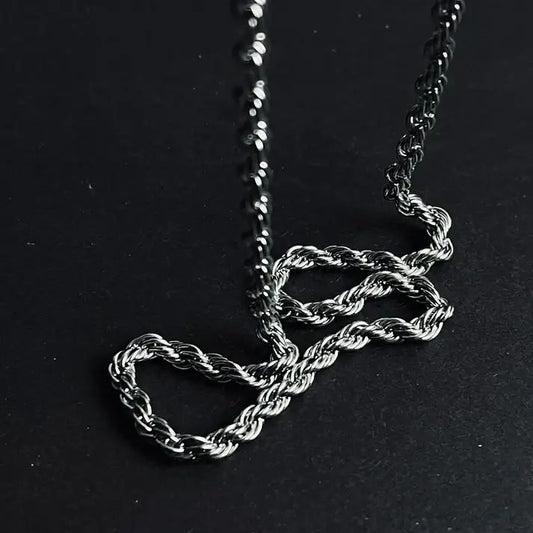 5mm Silver Rope Neck Chain For Men