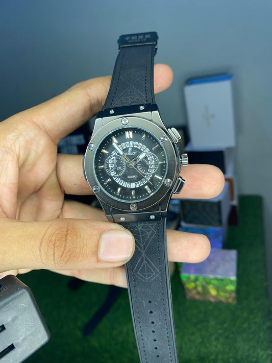 HUBLOT GENEVE COLLECTION QUARTZ BLACK STRAP
