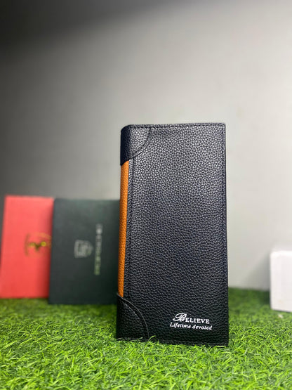 Men's Long Leather Wallet-Embossed Pattern | Classic Bifold/Trifold(Premium Edition)