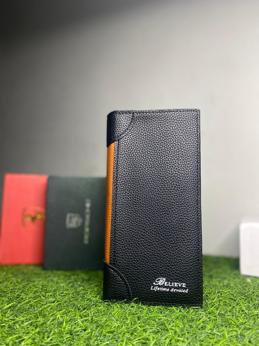 Men's Long Leather Wallet-Embossed Pattern | Classic Bifold/Trifold(Premium Edition)