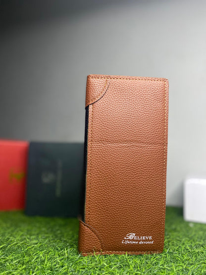 Men's Long Leather Wallet-Embossed Pattern | Classic Bifold/Trifold(Premium Edition)