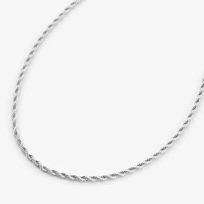 2mm Silver Rope Neck Chain For Men
